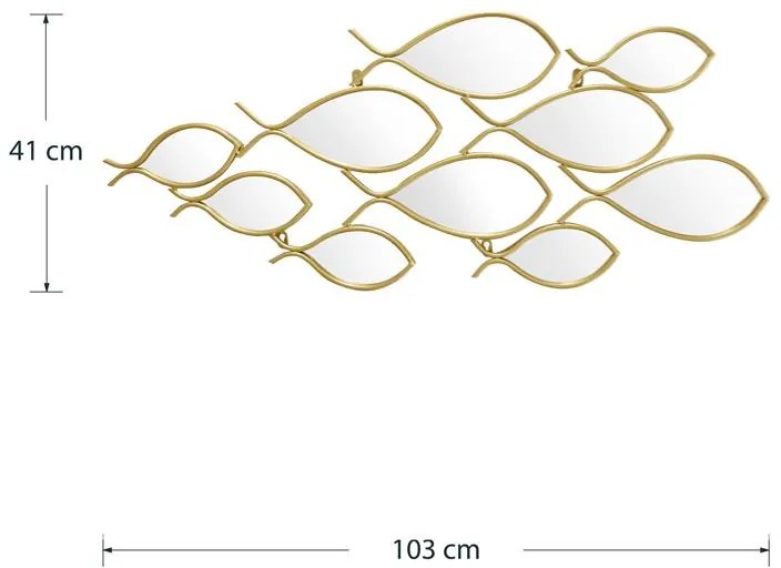 Καθρέπτης Filow χρυσό 103x2x38εκ 103x2x38 εκ.