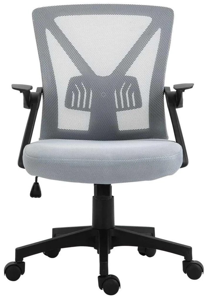 BF2130 Πολυθρόνα Γραφείου Ανακλινόμενα Μπράτσα - Mesh Γκρι 61x57x91/101cm