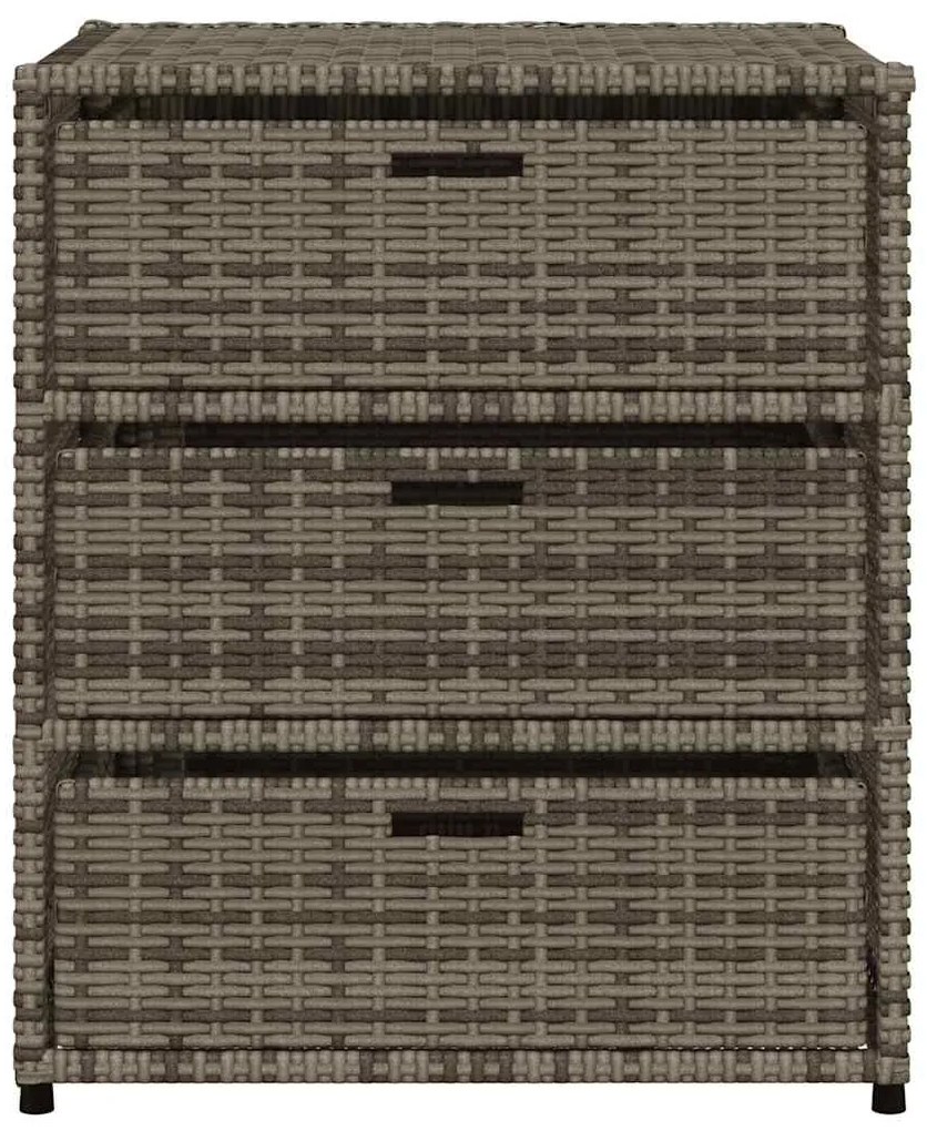 vidaXL Ντουλάπι Αποθήκευσης Κήπου Γκρι 55x59x69 εκ. Συνθετικό Ρατάν