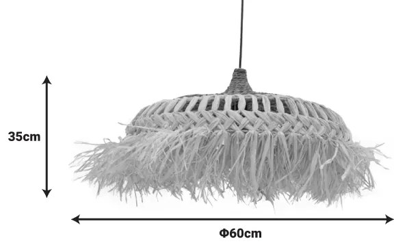 Φωτιστικό οροφής Borobe Inart sisal σε φυσικό χρώμα Φ60x35εκ - 339-000002