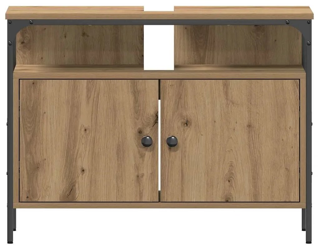 vidaXL Ντουλάπι νιπτήρα μπάνιου με ράφι artisan δρυς 80 x 30 x 60 cm
