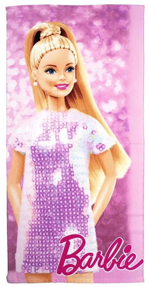 Πετσέτα Θαλάσσης Παιδική Quick Dry Mattel Barbie 85 Pink DimCol Θαλάσσης 70x140cm Microfiber