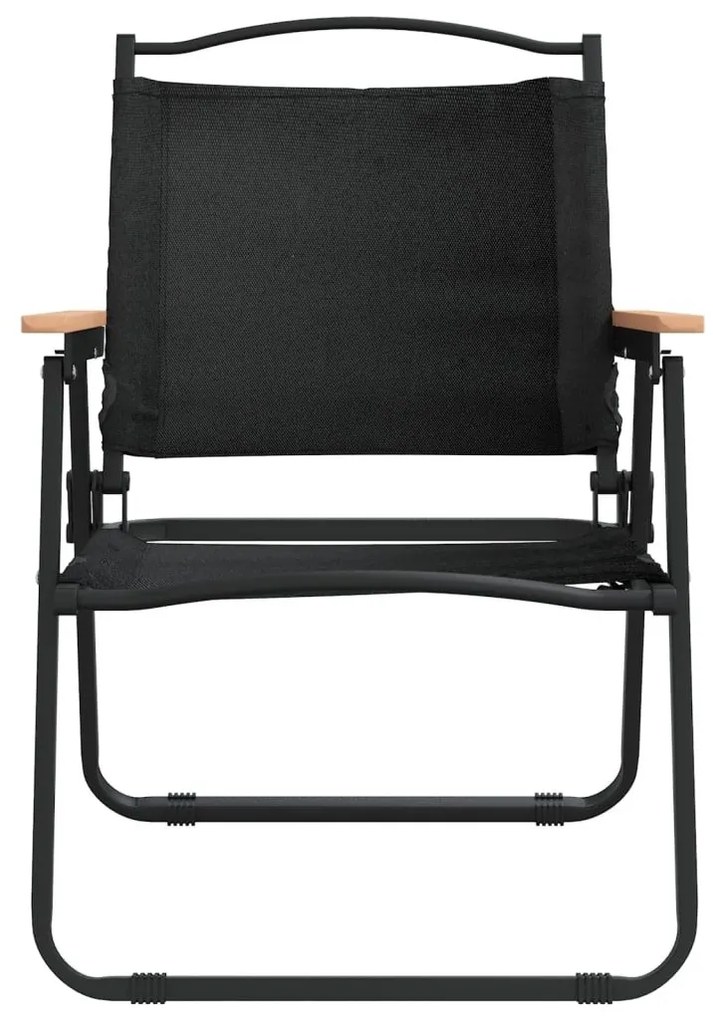 Καρέκλες Κάμπινγκ 2 τεμ. Μαύρες 54 x 55 x 78 εκ. Ύφασμα Oxford - Μαύρο