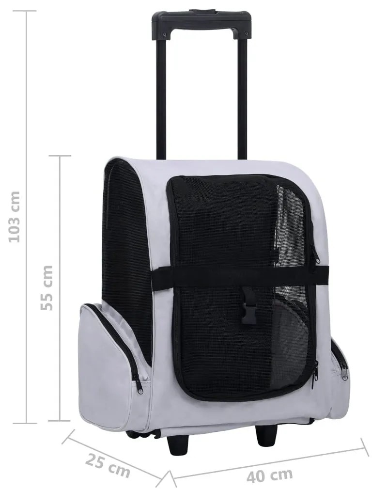 Τσάντα Μεταφοράς Κατοικίδιων Αναδιπλούμενη Πολυχρηστική Γκρι - Γκρι