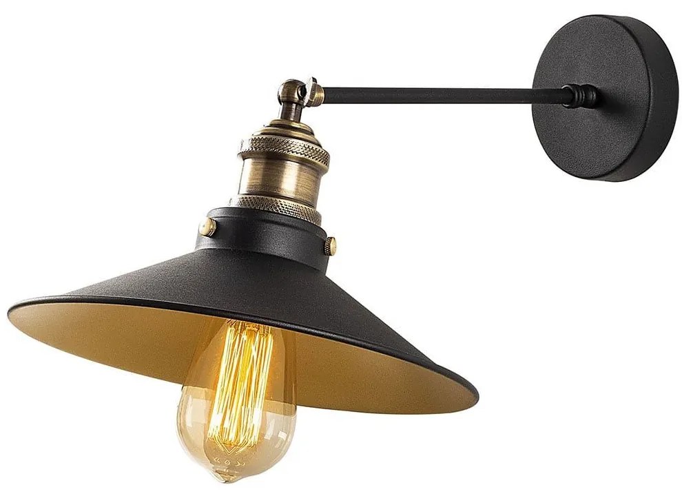 Φωτιστικό Τοίχου - Απλίκα Saglam 892OPV1233 25x40x20cm E27 40W Black-Gold Opviq