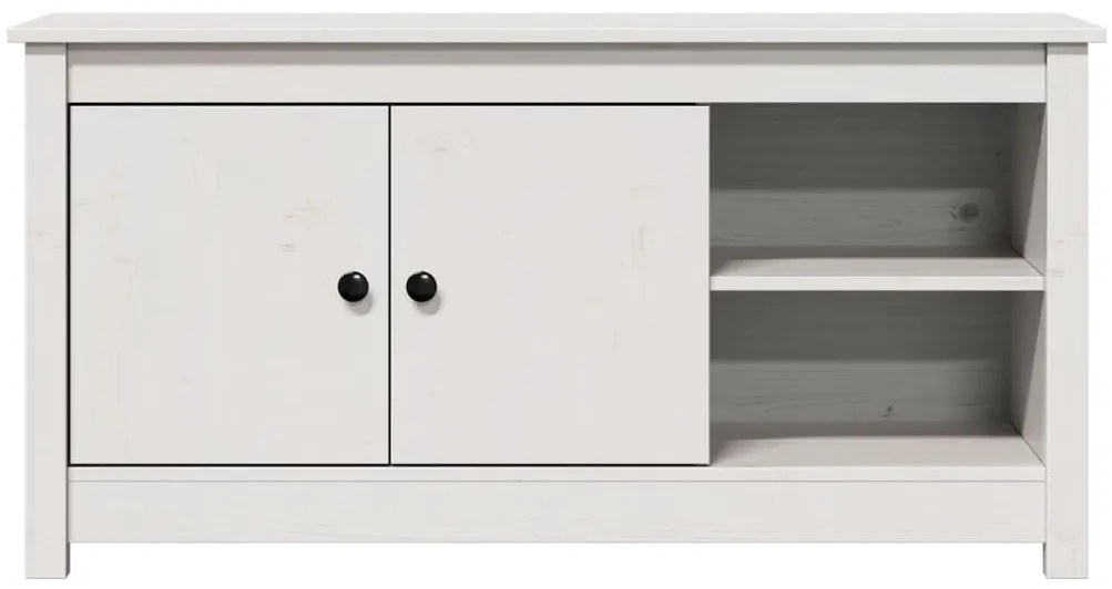 vidaXL Έπιπλο Τηλεόρασης Λευκό 103x36,5x52 εκ. από Μασίφ Ξύλο Πεύκου