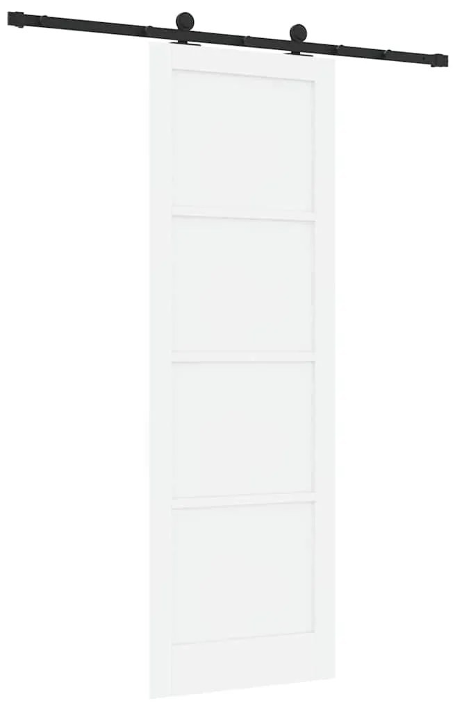vidaXL Σετ Συρόμενης Πόρτας Λευκό και μαύρο 78 x 232 cm