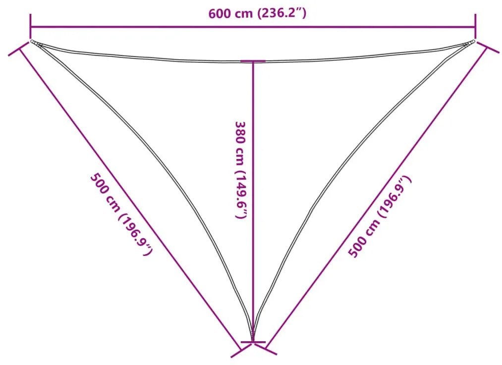 Πανί Σκίασης Τρίγωνο Taupe 5 x 5 x 6 μ. από Ύφασμα Oxford - Μπεζ-Γκρι