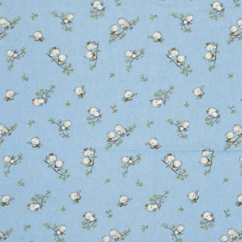 Πάνα Βρεφική Φανελένια Birds 14 Sky Blue DimCol 80x80cm 100% Βαμβακερή Φανέλα