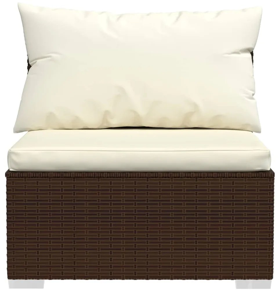 vidaXL Σαλόνι Κήπου Σετ 7 Τεμαχίων Καφέ Συνθετικό Ρατάν με Μαξιλάρια