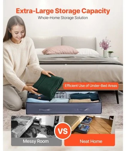 VEVOR Under Bed Storage 90L Stackable Shoe Organization Box with Clear Lid 6Pack