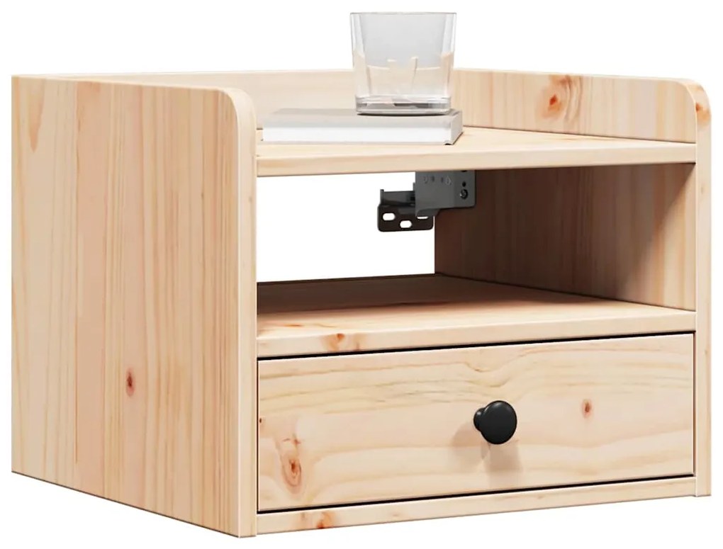 vidaXL Κομοδίνο με συρτάρι Καφέ 38 x 36 x 29.5 εκ Μασίφ ξύλο πεύκου