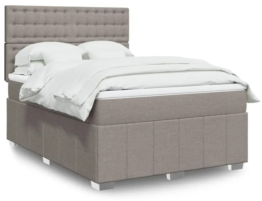 ΚΡΕΒΑΤΙ BOXSPRING ΜΕ ΣΤΡΩΜΑ TAUPE 140X200 ΕΚ. ΥΦΑΣΜΑΤΙΝΟ 3294009