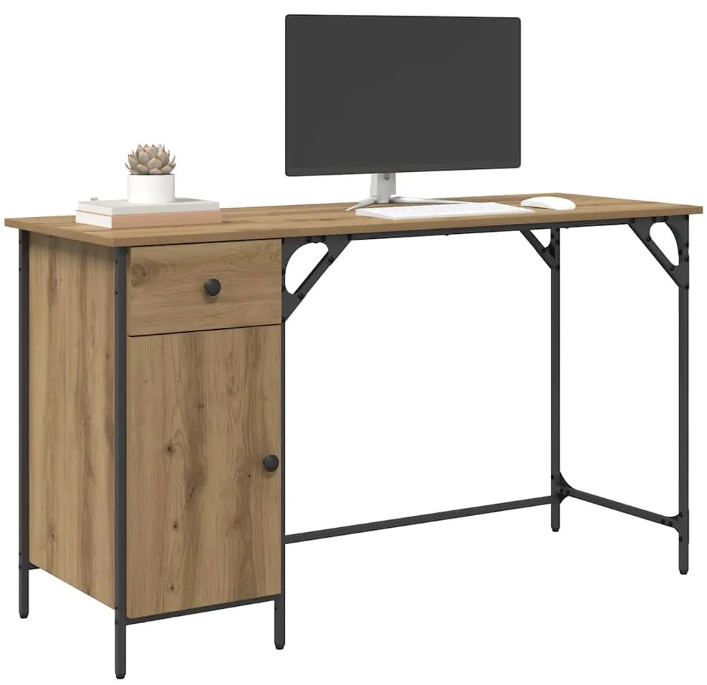 vidaXL Γραφείο Υπολογιστή με συρτάρι Artisan Oak 131 x 48 x 75 εκ.