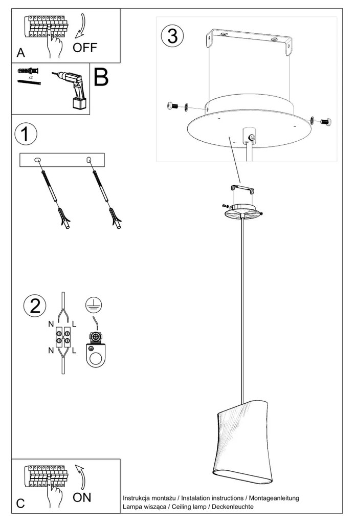 Sollux Κρεμαστό φωτιστικό Blum 1,λευκό,1xE27/60w