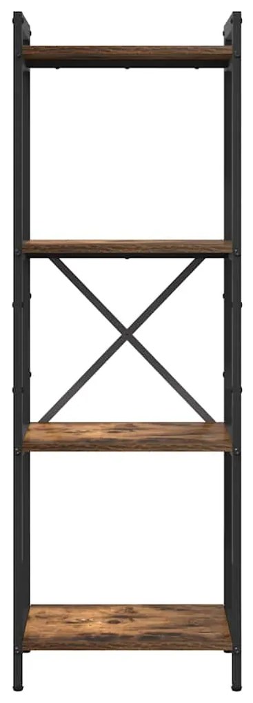 vidaXL Βιβλιοθήκη Καπνιστή δρυς 40 x 30 x 118 εκ Επεξεργασμένο ξύλο