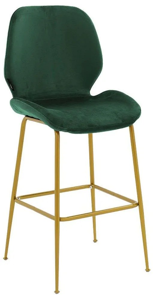 Σκαμπό Μπαρ Impel 029-000189 46x51x99cm Dark Green-Gold