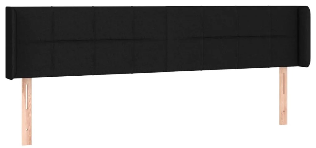 vidaXL Κεφαλάρι με Πτερύγια Μαύρο 163x16x78/88 εκ. Υφασμάτινο