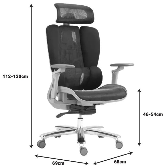 Καρέκλα γραφείου εργασίας Chocky μαύρο mesh 68x69x120εκ 68x69x120 εκ.