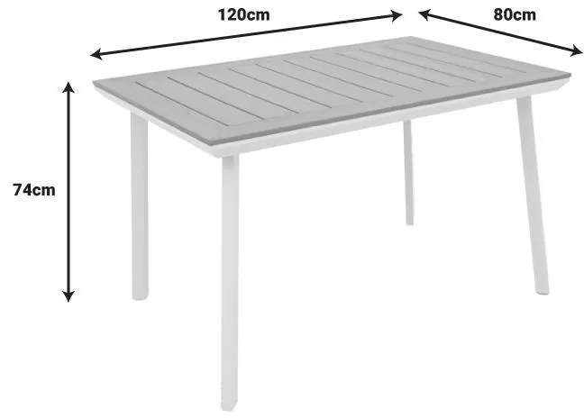 Τραπέζι Griffith λευκό αλουμίνιο και plywood σε φυσική απόχρωση 120x80x74εκ 120x80x74 εκ.