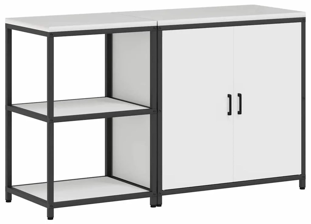 vidaXL Σετ Αποθήκευσης Κουζίνας με ράφι 2 pcs Λευκό 150 x 50 x 92 εκ.