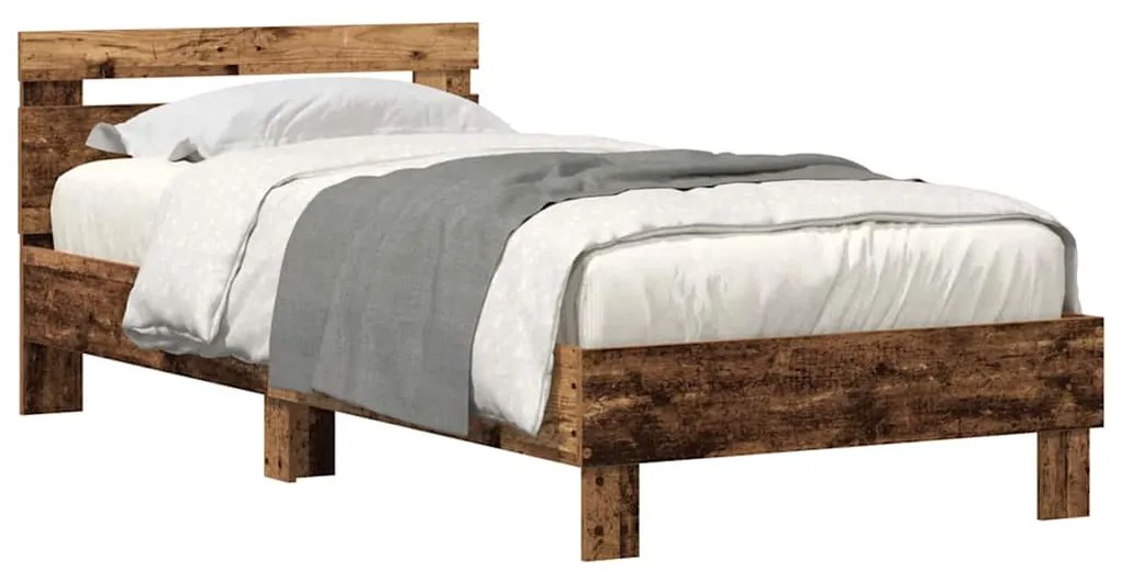 vidaXL Σκελετός Κρεβατιού Παλαιό ξύλο 75 x 190 cm Επεξεργασμένο ξύλο
