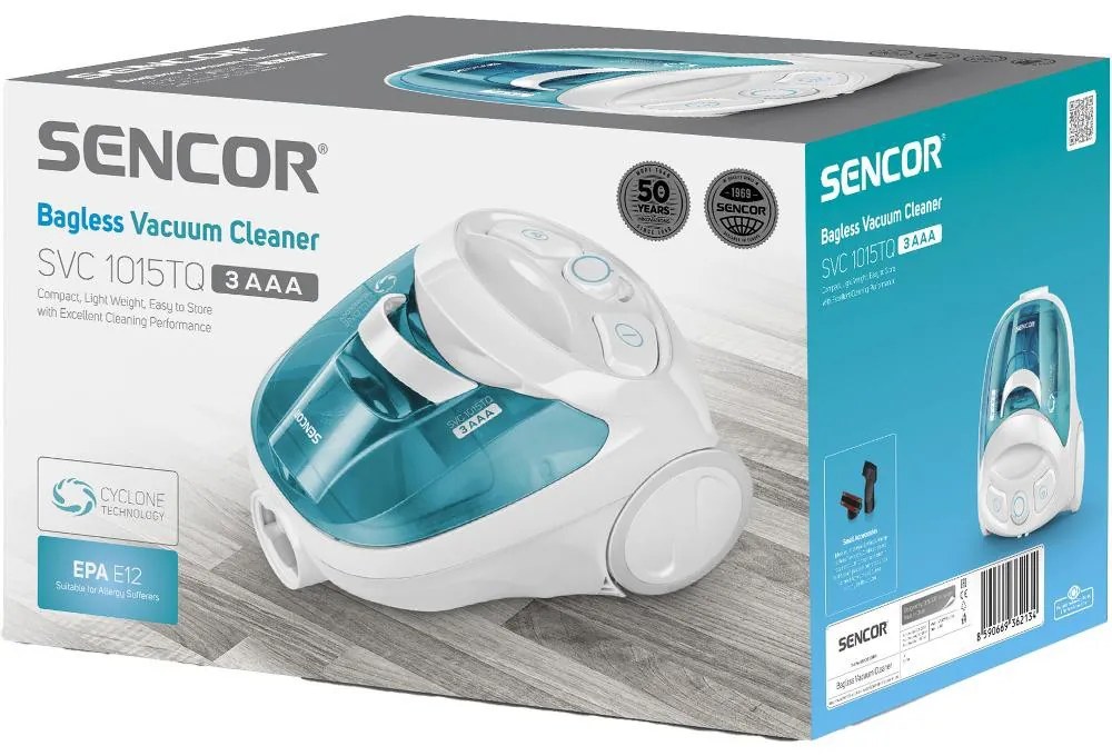 Ηλεκτρική Σκούπα Sencor SVC 1015TQ 3AAA 800W Χωρίς Σακούλα White/Blue