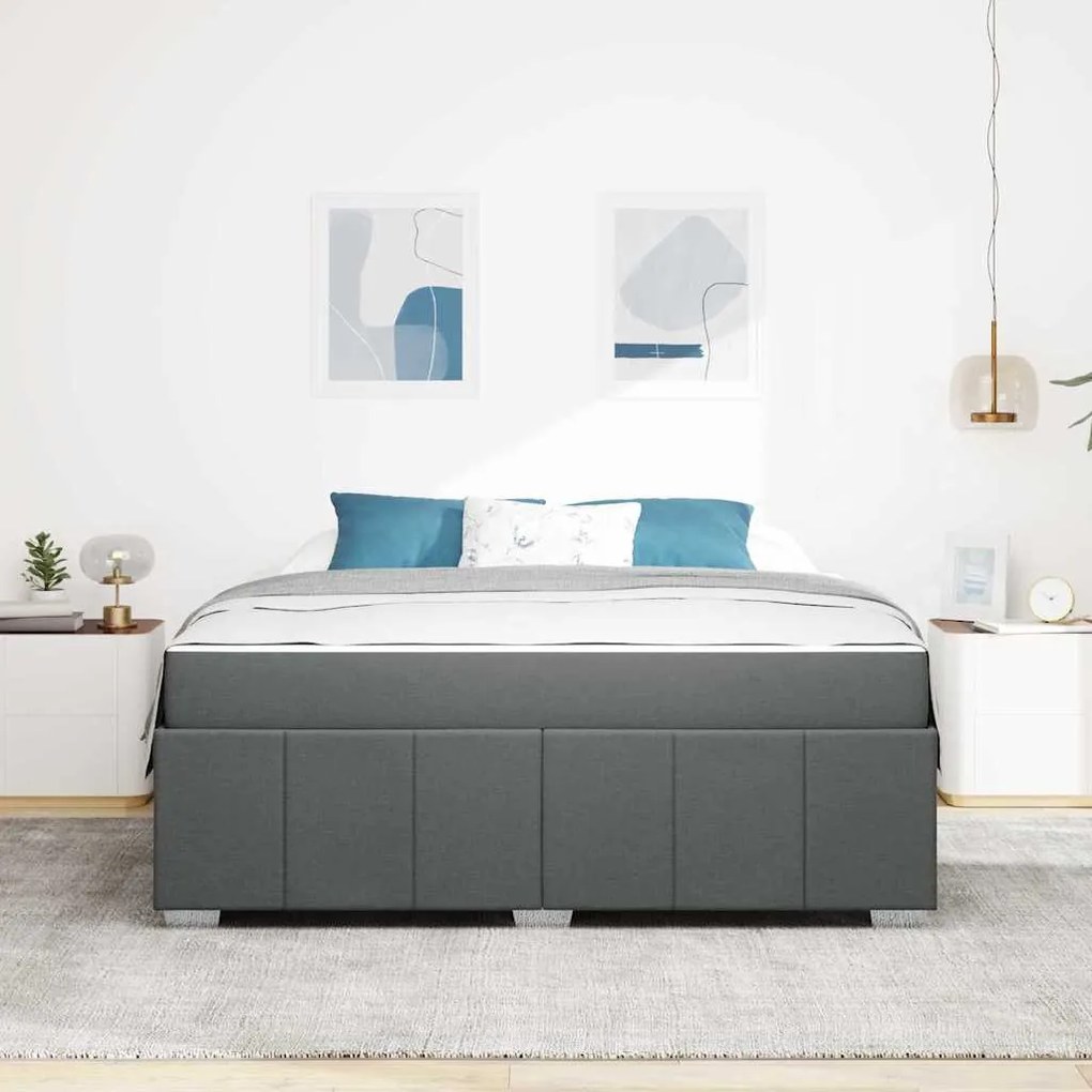 vidaXL Σκελετός Κρεβατιού Σκούρο γκρι 180 x 200 cm ύφασμα
