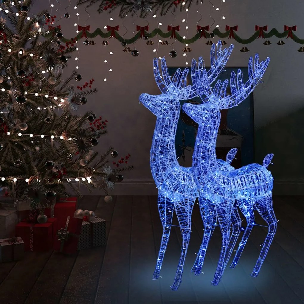 3154360 vidaXL Χριστουγ. Τάρανδοι XXL 2 τεμ. 250 LED Μπλε 180 εκ. Ακρυλικό, 1 Τεμάχιο