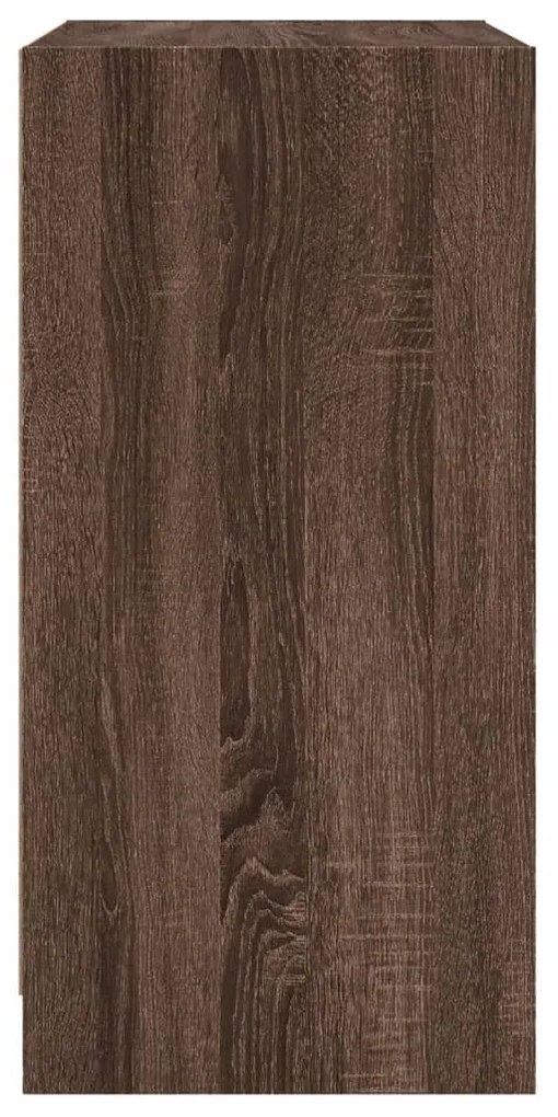 vidaXL Βοηθητικό Ντουλάπι Καφέ Δρυς 68x37x75,5 εκ. Γυάλινες Πόρτες