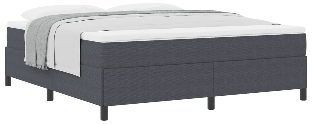 vidaXL Κρεβάτι Σκούρο Γκρι 180x200 εκ. Από Ψάθα