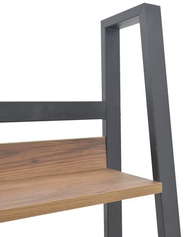 Βιβλιοθήκη Ryder καρυδί-μαύρο 75x36x185εκ 78x36x185 εκ.