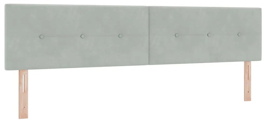 vidaXL Κεφαλάρι με φώτα λωρίδας LED Ανοιχτό γκρι 100 cm Βελούδο