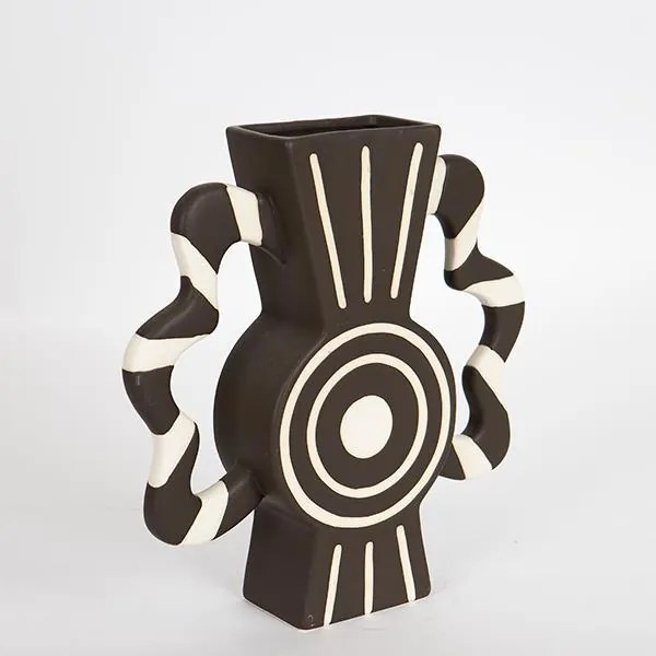 ΒΑΖΟ ΚΕΡΑΜΙΚΟ ΚΑΦΕ - ΜΠΕΖ 37x 8x35.5cm|752-20208