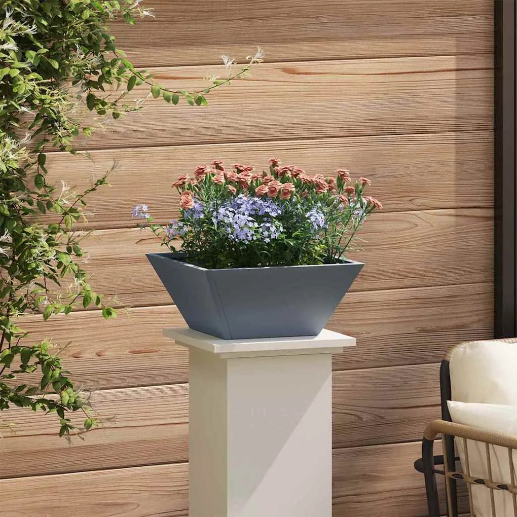 vidaXL Τετράγωνη Γλάστρα Κήπου Ανθρακί 35x35x15 εκ από Ατσάλι.