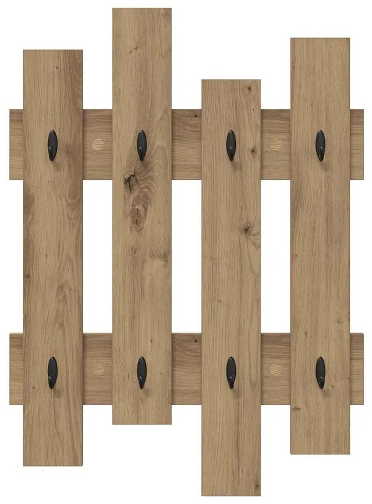 vidaXL Τοίχου Κρεμάστρα Επιτοίχιο artisan δρυς 60 x 3 x 82 εκ.