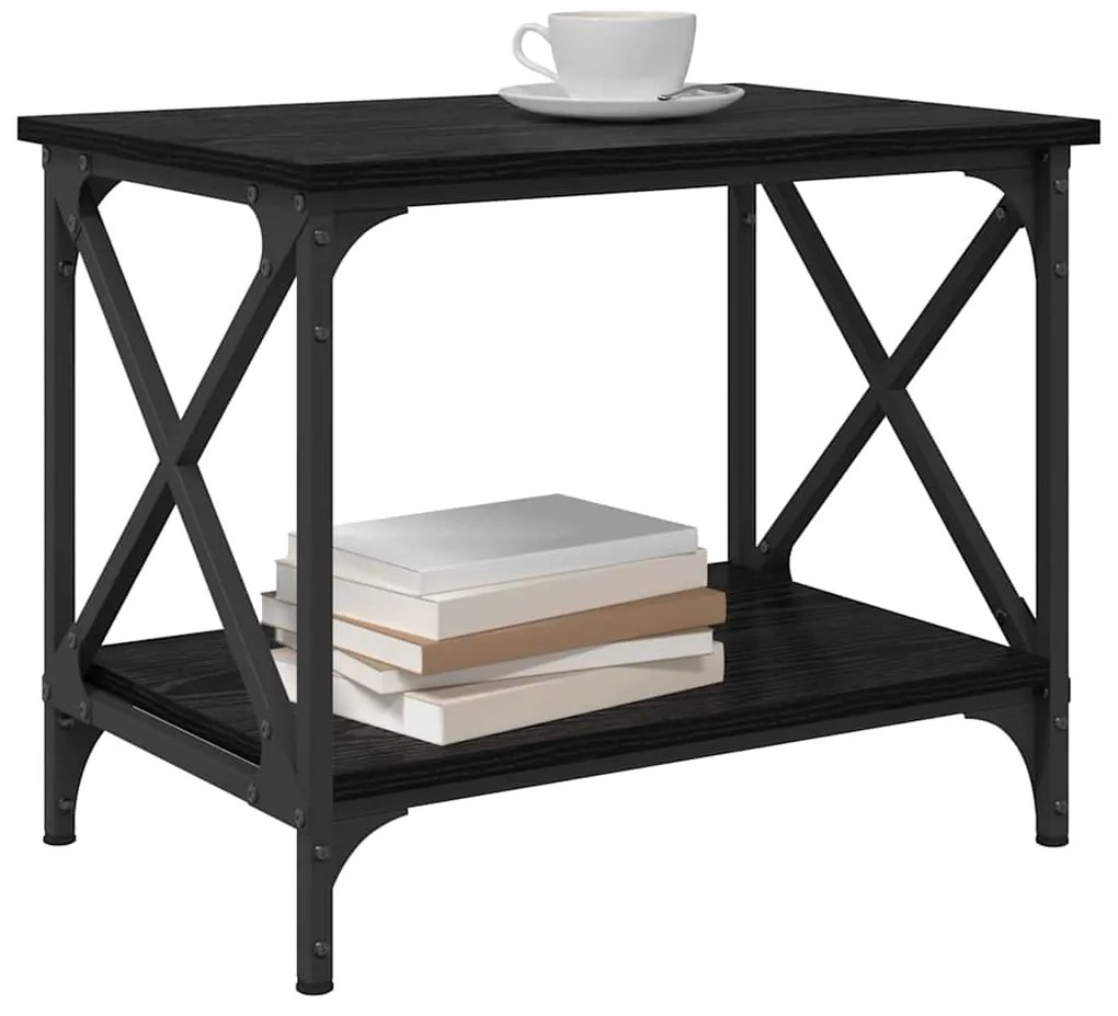 vidaXL Τραπεζάκι Πλευράς Μαύρη δρυς 55 x 38 x 45 εκ Επεξεργασμένο ξύλο