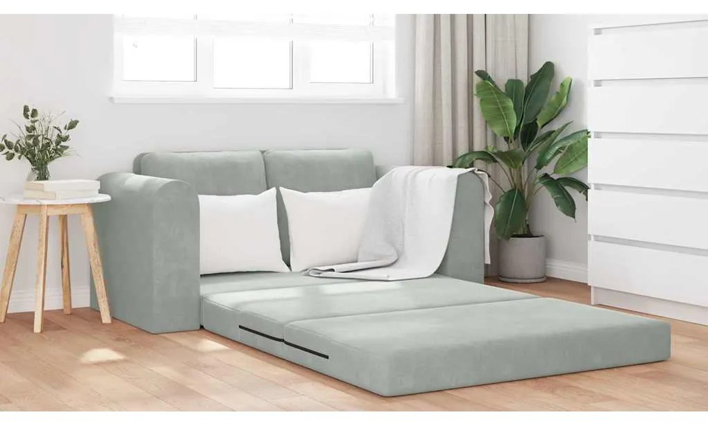 vidaXL Κρεβάτι καναπές Ανοιχτό γκρι 148 x 71 x 83 εκ. Βελούδο