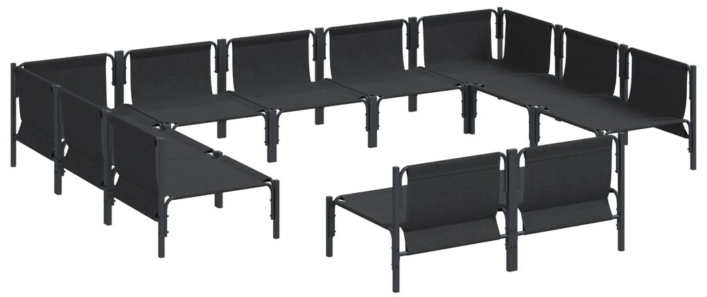 vidaXL Σετ Καναπέ Κήπου 11 pcs Ανθρακί Ατσάλι