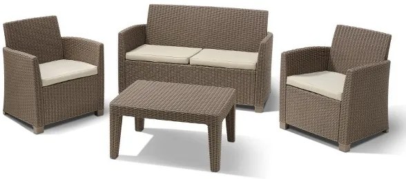 Σετ Κήπου 4τμχ Wicker Corona Lounge Set Graphite