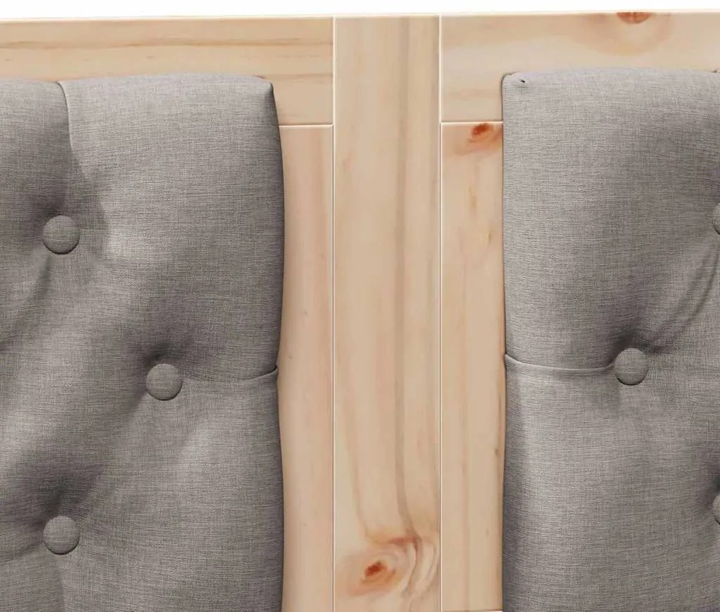 vidaXL Κεφαλάρι Άλλο Καφέ και ταμπά 135 cm Μασίφ ξύλο πεύκου