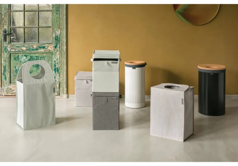 Brabantia Κιβώτιο πλυντηρίου ρούχων 1000828, 35 l, Άνοιγμα μπροστά, Ευρύ καπάκι, Πτυσσόμενο, Μαύρο