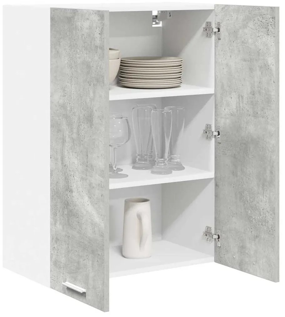 vidaXL Κρεμαστό ντουλάπι με αποθήκευση Σκυρόδεμα Γκρι 60 x 31 x 80 εκ.
