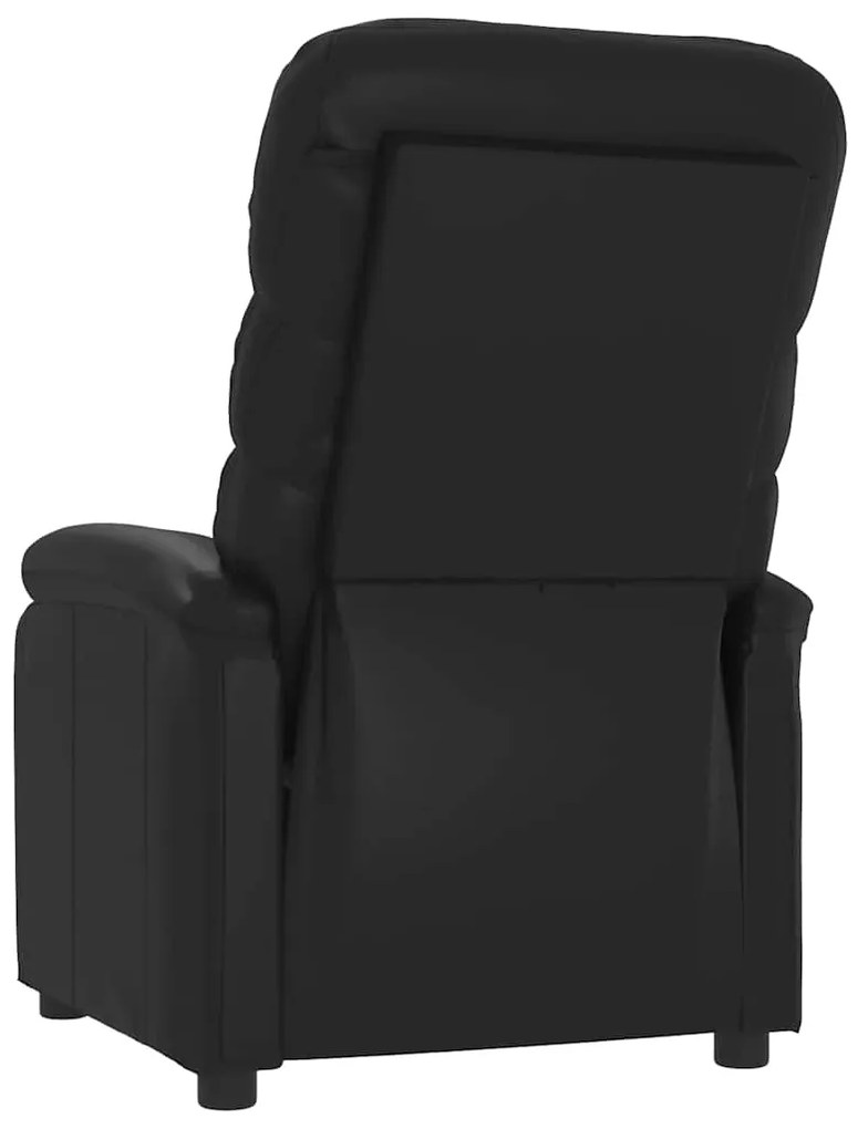vidaXL Πολυθρόνα Ανακλινόμενη Μαύρη από Συνθετικό Δέρμα