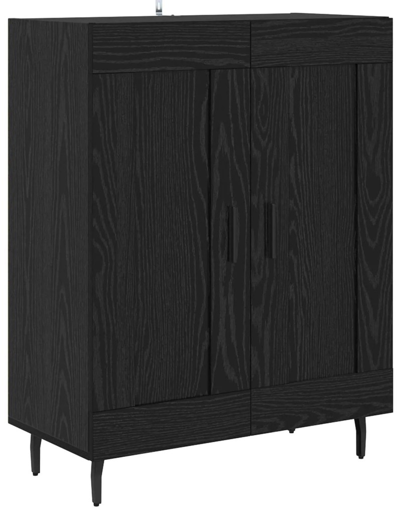vidaXL Highboard 2 pcs Μαύρη δρυς Σύνθετο Ξύλο και Γυαλί