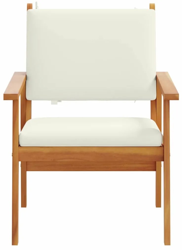 vidaXL Καρέκλα Κήπου 2 pcs Κρέμες λευκό Στερεό Ξύλο Ακακίας