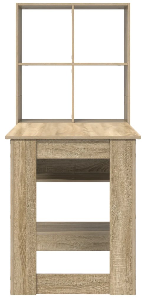 vidaXL Γραφείο με ράφι με αποθήκευση Sonoma Δρυς 122 x 67 x 145 εκ.