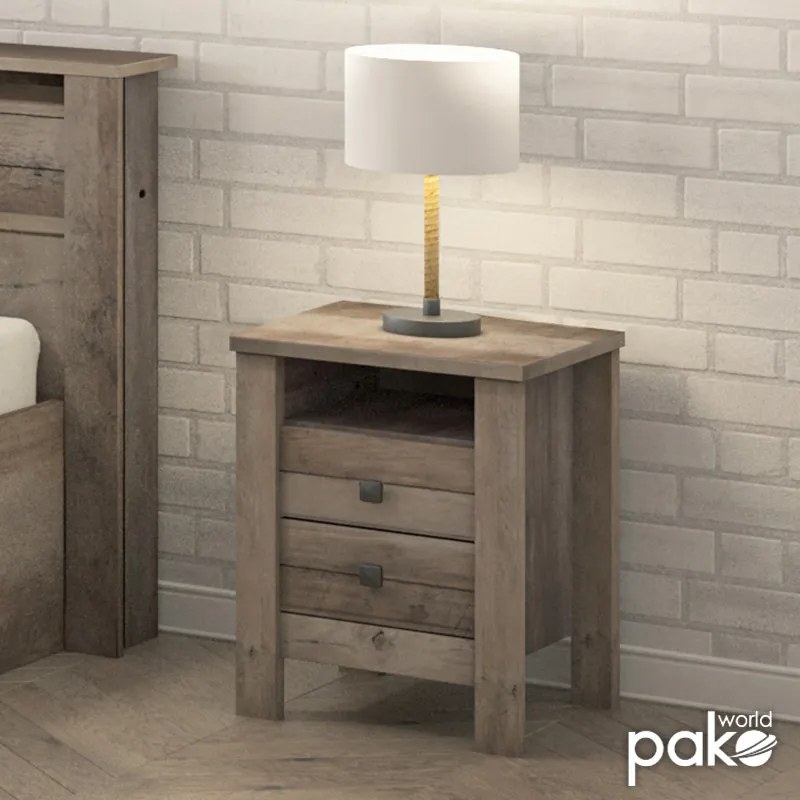 Κομοδίνο Tara pakoworld rustic oak 40x40x50.5εκ - 123-000164 - 123-000164