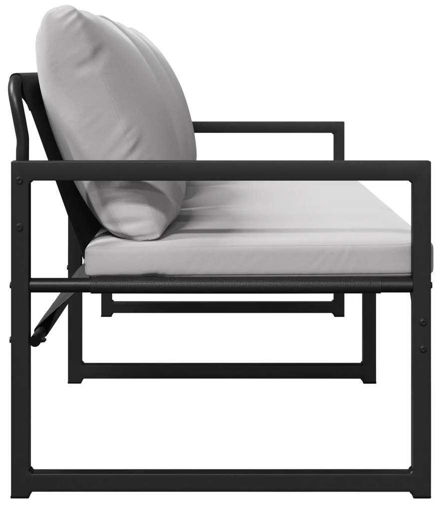 vidaXL Παγκάκι κήπου Μαύρο 180 x 72.5 x 71 εκ. Ατσάλι