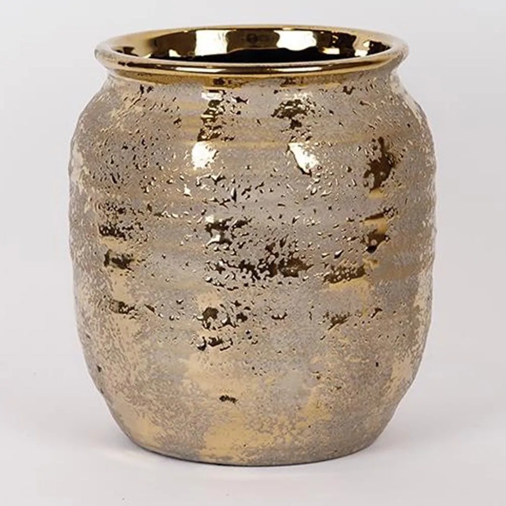 Κασπώ Κεραμικό 819-00133 21x21x22,5cm Gold Estheti Home Κεραμικό